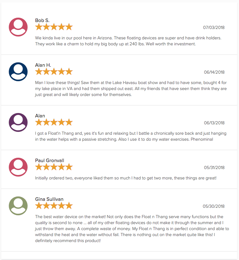 Flotation reviews on the FloatnThang