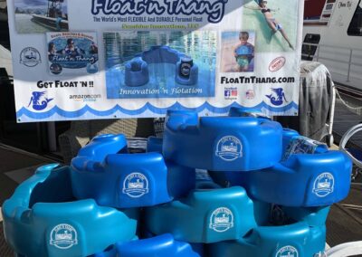 Stack of blue Float'n Thang water floats