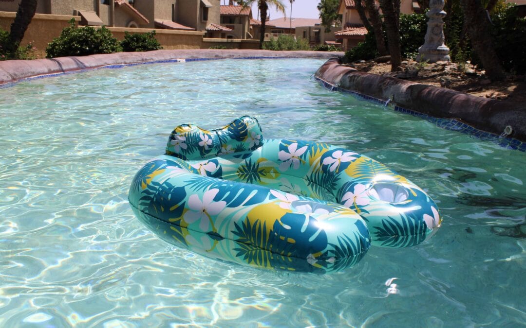Personal Flotation Device like no others. Headrest & Armrest Pillow, 2 Cup Holders and Flotation Device in One.