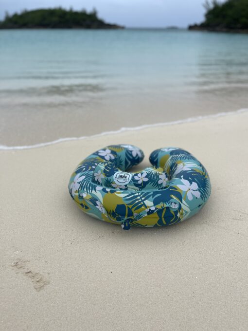 Inflatable Beach Pillow and Float with 2 beverage holders